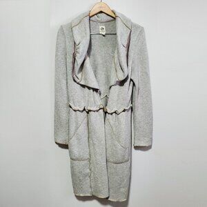 TINY by Anthropologie Wool Blend Knit Cardigan Sweater Coat Grey Women's Large